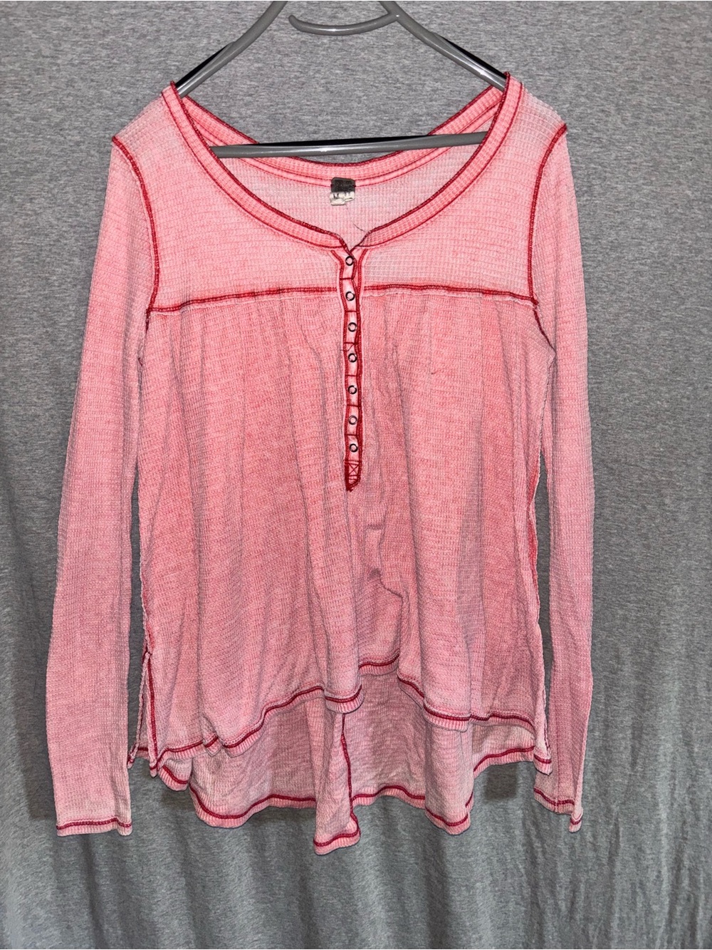 We The Free Pink Henley Long-Sleeve Thermal Top